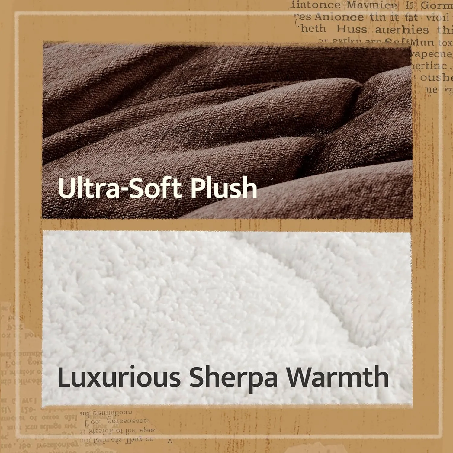 Woolrich Reversible Comforter Set Ultra Soft Plush to Sherpa, Down Alternative, Cold Weather Winter Warm Bedding, with Matching Sham, Decorative Pillow Brown/Ivory King 4 Piece
