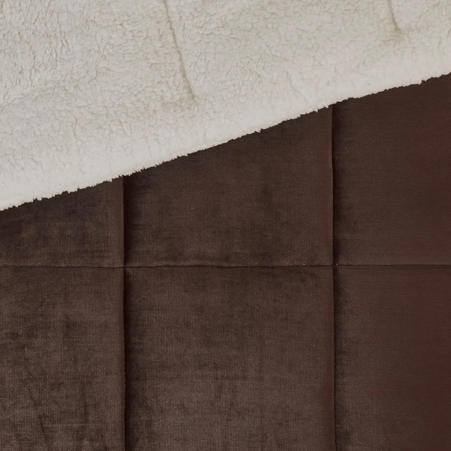 Woolrich Reversible Comforter Set Ultra Soft Plush to Sherpa, Down Alternative, Cold Weather Winter Warm Bedding, with Matching Sham, Decorative Pillow Brown/Ivory King 4 Piece