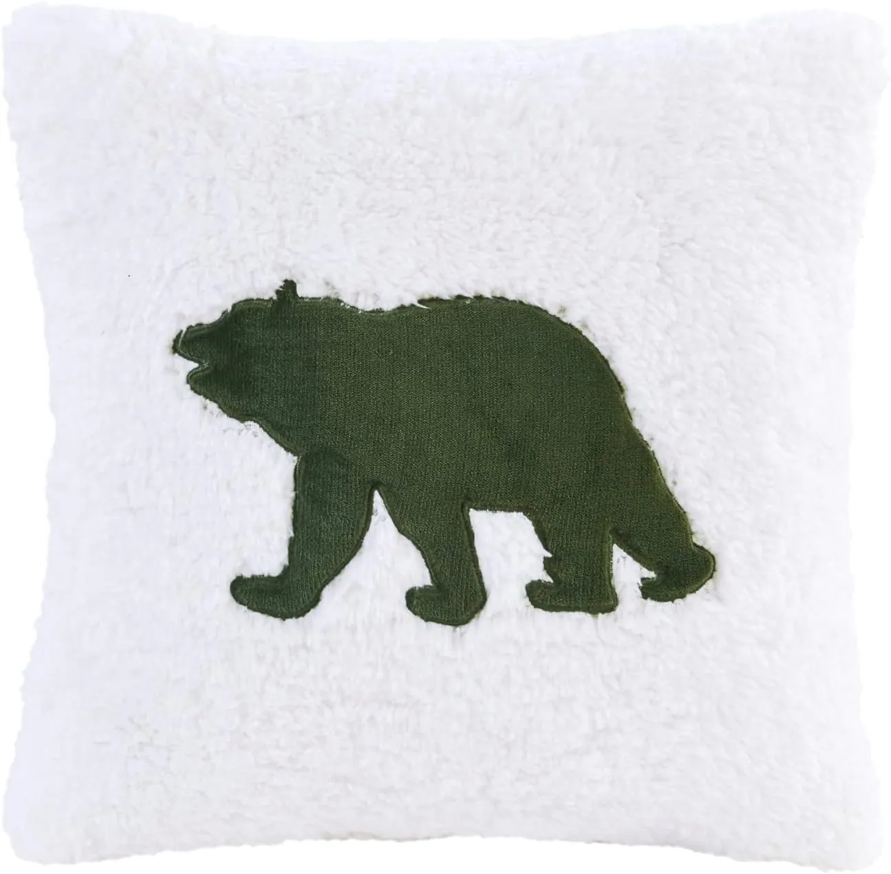 Woolrich Reversible Comforter Set Ultra Soft Plush to Sherpa, Down Alternative, Cold Weather Winter Warm Bedding, with Matching Sham, Decorative Pillow Green/Ivory King 4 Piece