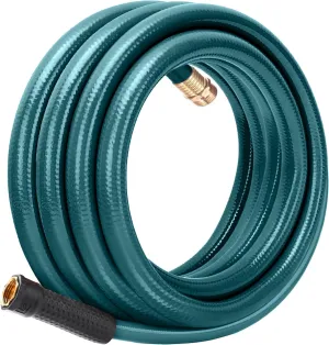 Worth Leader Garden Hose 3/4 in. x 25 ft. -Heavy Duty,Durable,Lightweight,Male to Female Fittings -No Kink Leakproof PVC Flexible Water Pipe -Brass Aluminum Ends for Household & Commercial Use -Green