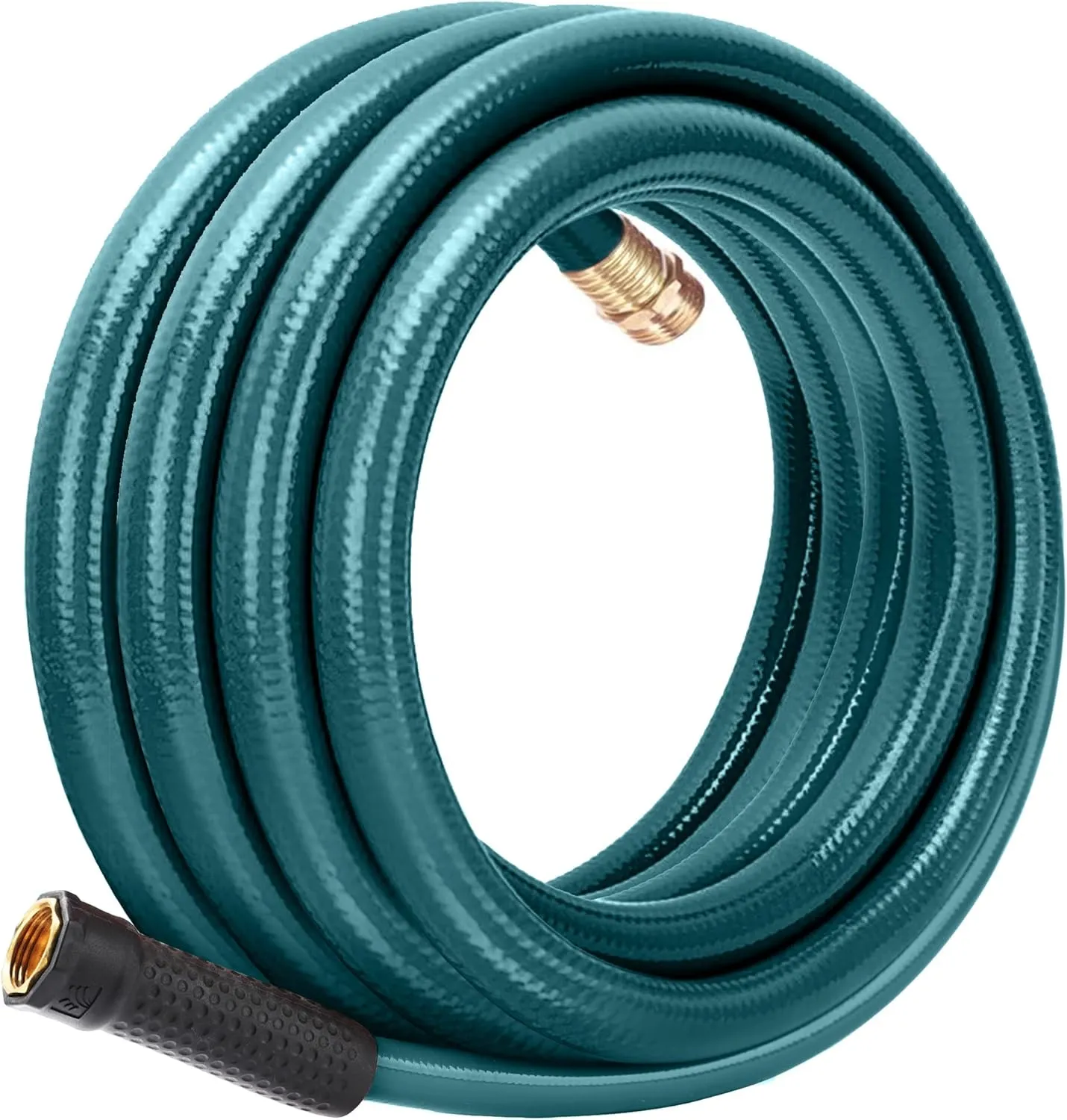 Worth Leader Garden Hose 3/4 in. x 25 ft. -Heavy Duty,Durable,Lightweight,Male to Female Fittings -No Kink Leakproof PVC Flexible Water Pipe -Brass Aluminum Ends for Household & Commercial Use -Green