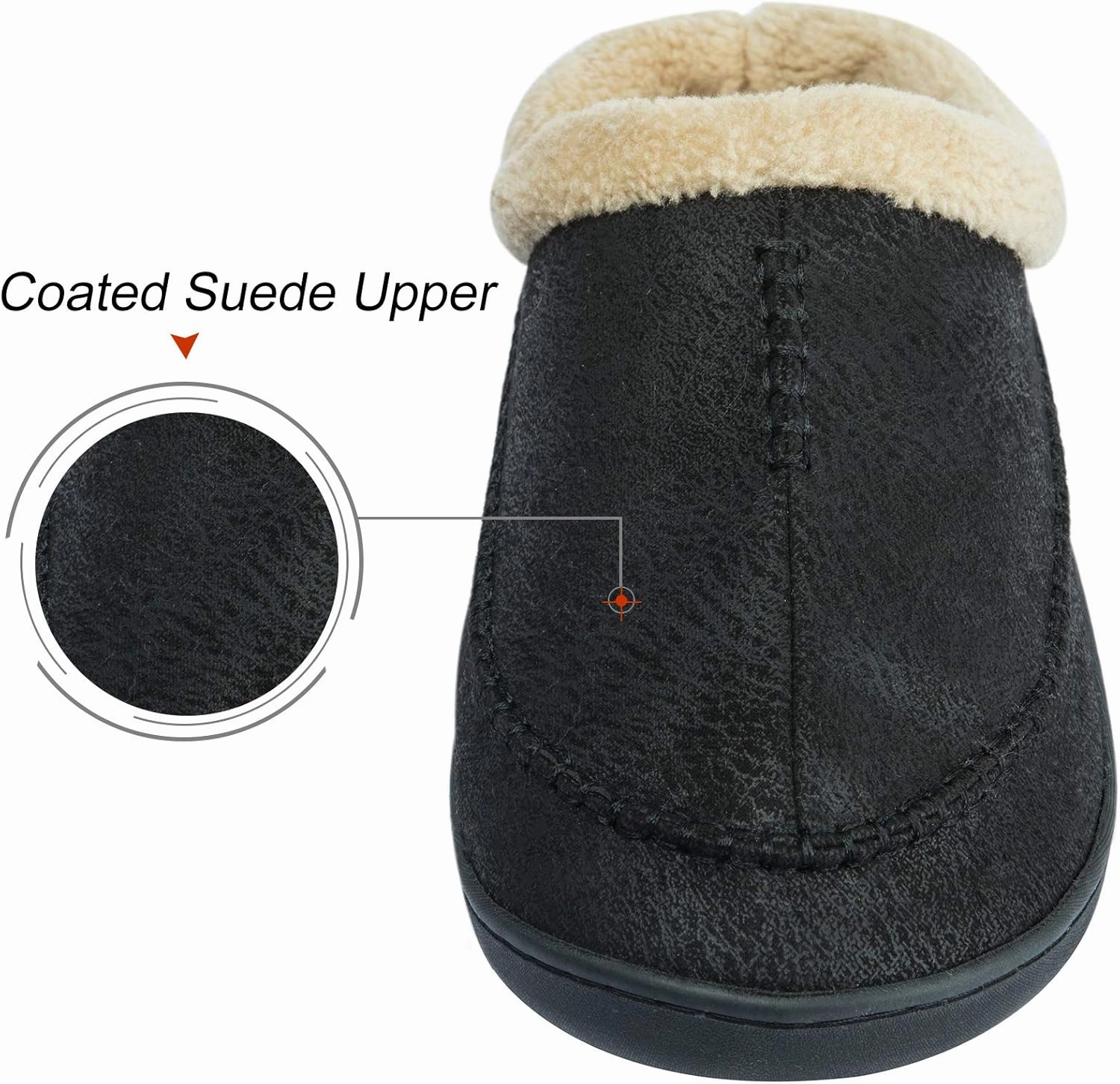 WOTTE Men's Moccasin Slippers Microsuede Fleece Fuzzy Lined Memory Foam House Shoes for Indoor Outdoor
