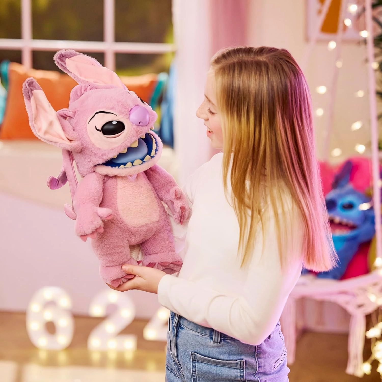 WOW! STUFF Disney Angel Puppetronic by RealFX | with a Limited 1st Edition Certificate | Looks, Feels & Sounds Real! | Disney's Lilo & Stitch | Over 100 Action & Sounds | 18" High | Ages 6 
