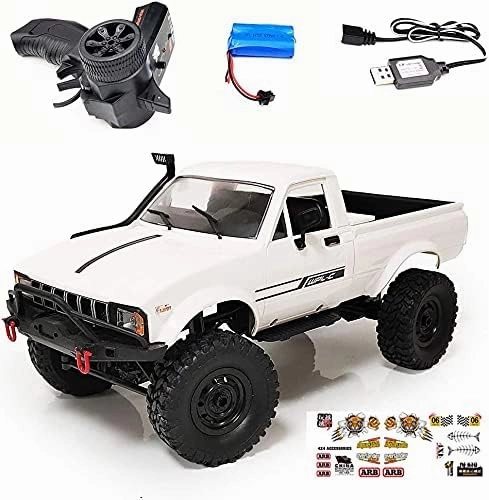 WPL 1:16 C24-1 Upgrade Version Remote Control Car Full Scale 4WD Off-Road Truck with Headlight RC Car, Climbing Vehicle Speed Model Toys