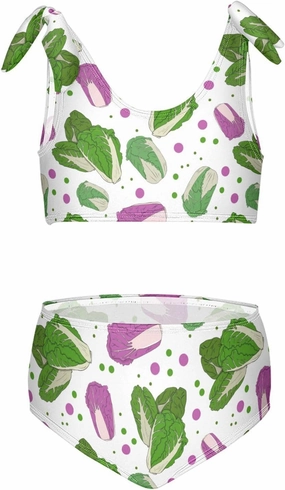 Wusikd Vegetables Girls Swimsuits Two Piece Cabbage Color Swimwear Bikini Set for for Girls Size 3T