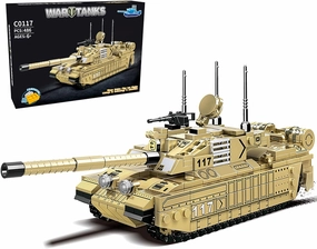WW2 Military Tank, Challenger II Main Battle Tank Army Toys for Kids - 485pcs, Children's Educational Building Blocks Set, Suitable for Ages 6 