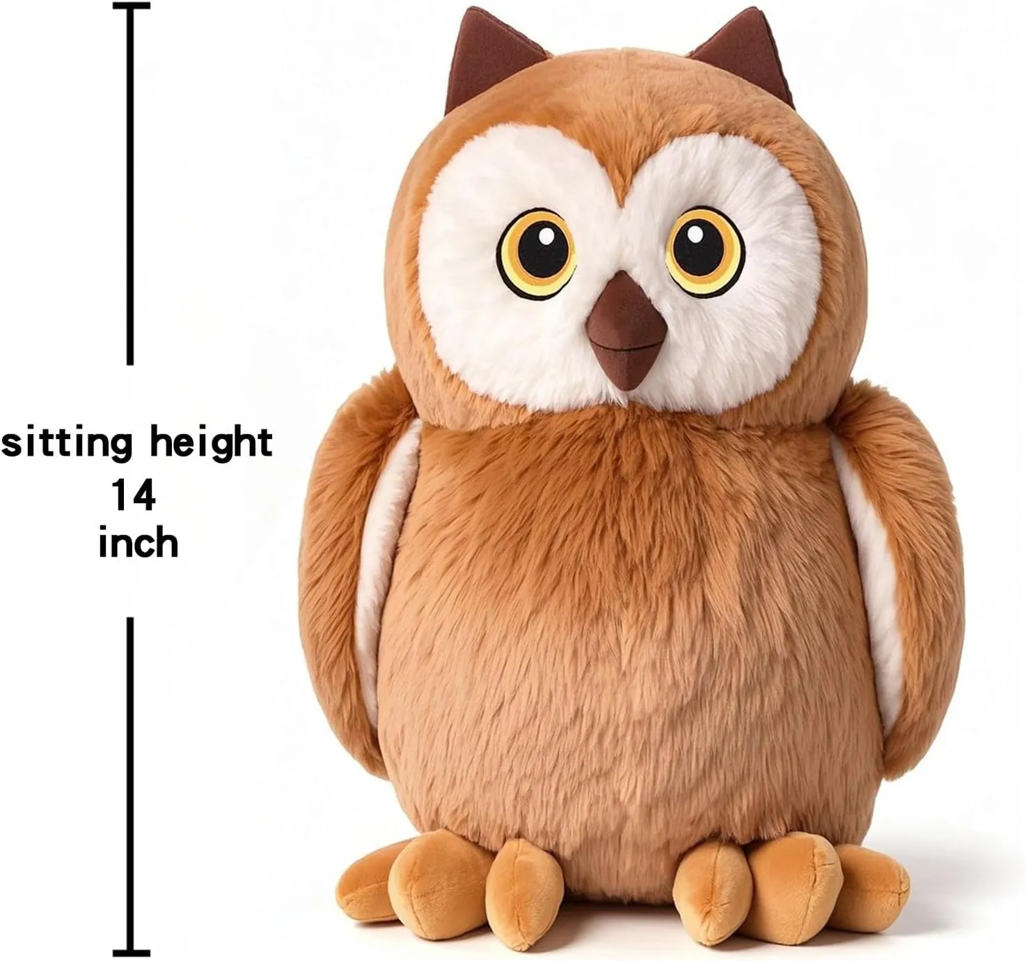 XEEDADOONEowl Plush Toy - Soft & Huggable Stuffed Animal, Adorable Collectible Plushie, Gift for Animal Lovers (Brown owl)