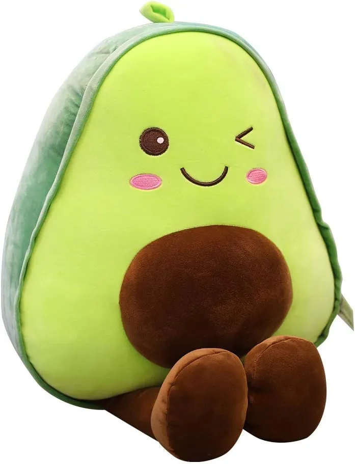 XIAOHONG 23.6 Inch Large Avocado Fruit Soft Plush Toy - Furry Stuffed Doll, Cute Kawaii Food Shaped Hugging Pillow for Kids