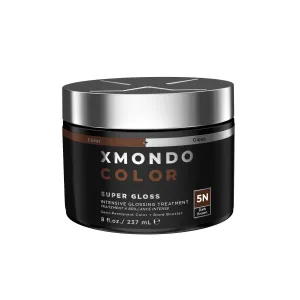 XMONDO Color Dark Brown Color Depositing Mask & Semi-Permanent Hair Dye Super Gloss | Infused with Bond Boosters for Nourishment, Revitalize & Repair, Vegan Formula, 8 Fl Oz 1-Pack