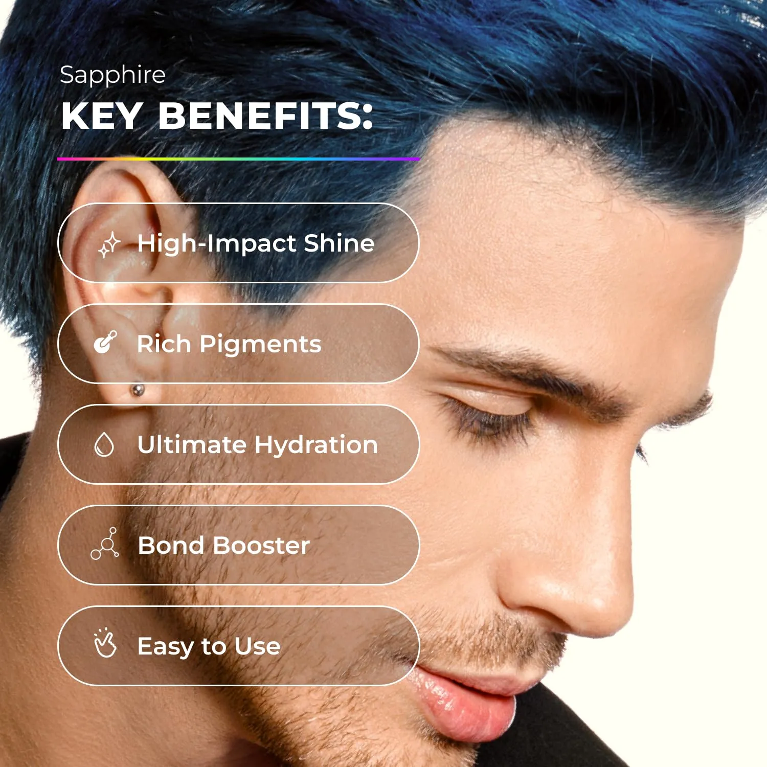 XMONDO Color Sapphire Depositing Mask & Semi-Permanent Blue Hair Dye | Infused with Bond Booster Technology & Hyaluronic Acid for Nourishment, Revitalization & Repair, Vegan Formula, 8 Fl Oz 1-Pack