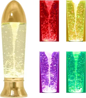 YAKii 10.5" Tornado Lamp LED Color Changing,Tornado Maker Science Toy, Battery/USB Cable Operated,Christmas Day Decoration Gold