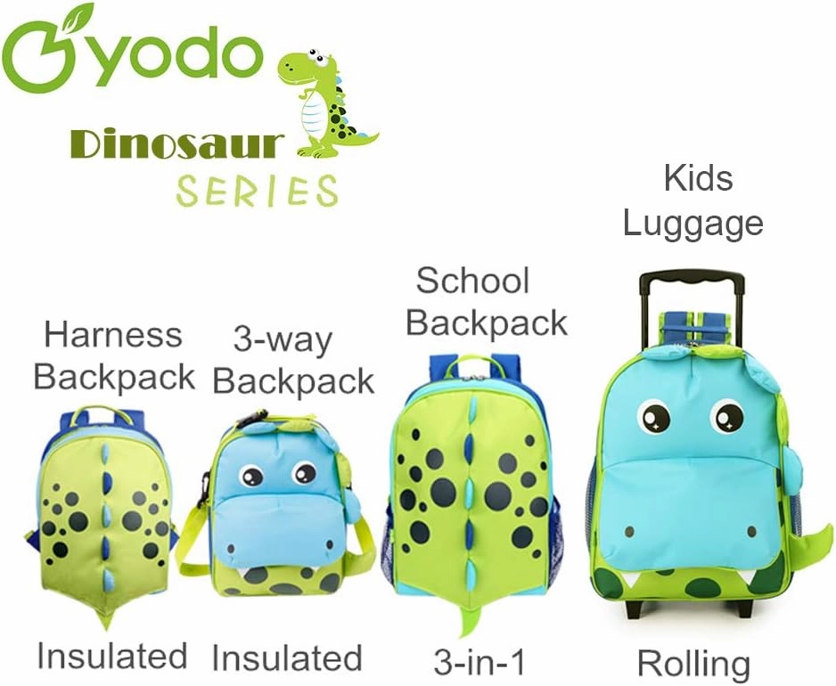 Yodo 3-Way Kids Suitcase Luggage or Toddler Rolling Backpack with wheels