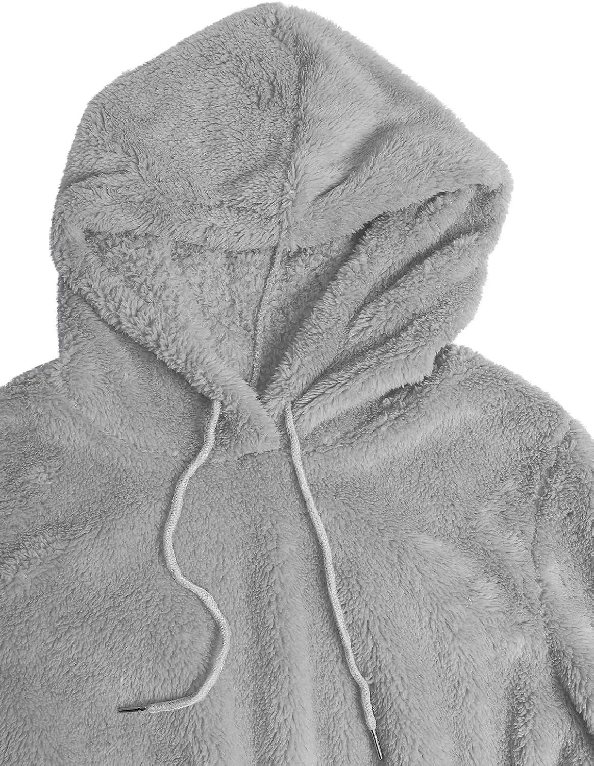 Yoolin Womens Fall Winter Fuzzy Fleece Hooded Long Dress Plus Size Sherpa Long Sleeve Nightgown with Pockets