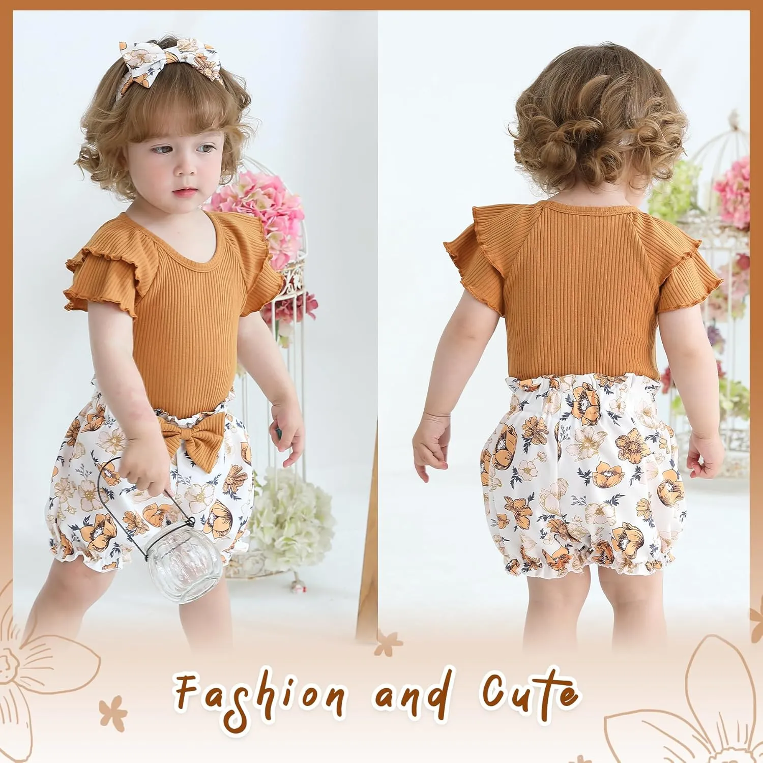 YOUNGER TREE Newborn Infant Baby Girl Clothes Romper Shorts Set Floral Summer Outfits Cute Baby Girl Clothing