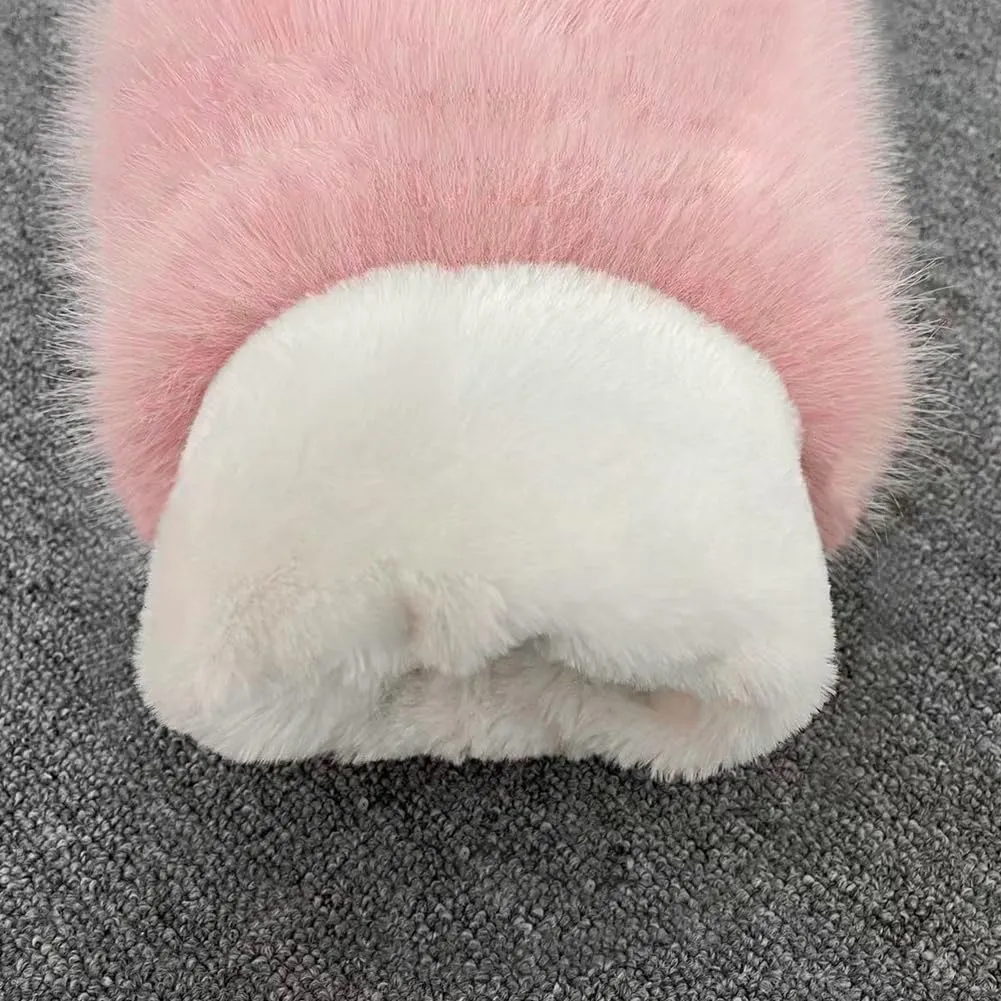 Zcargel Winter Warm Arm and Hand Warmer Women Faux Fur Hand Muffs Cozy Double Sided Plush Hand Warmer with Strap for Winter