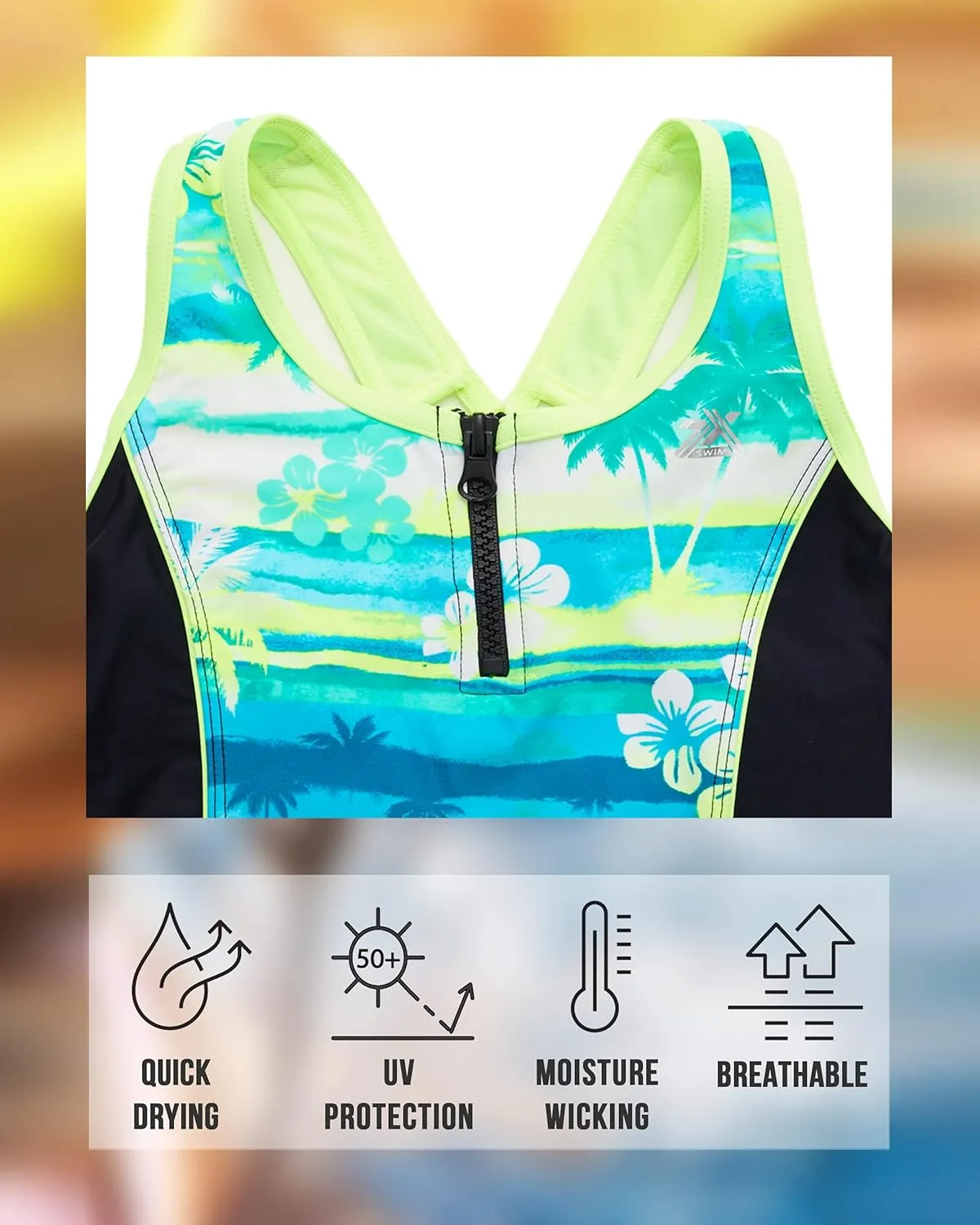 ZeroXposur Big Girls' One Piece Swimsuit with Board Short