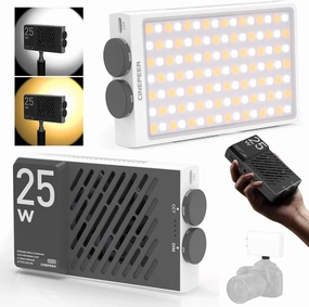ZHIYUN CINEPEER CM25 LED Video Light 25W Bi-Color Pocket-Sized Mini Portable Light Built-in 2 * 2000mAh PD Fast Charge Photography Light 14000 Lux@ 2700K-6200K CRI 96 /TLCI 97 