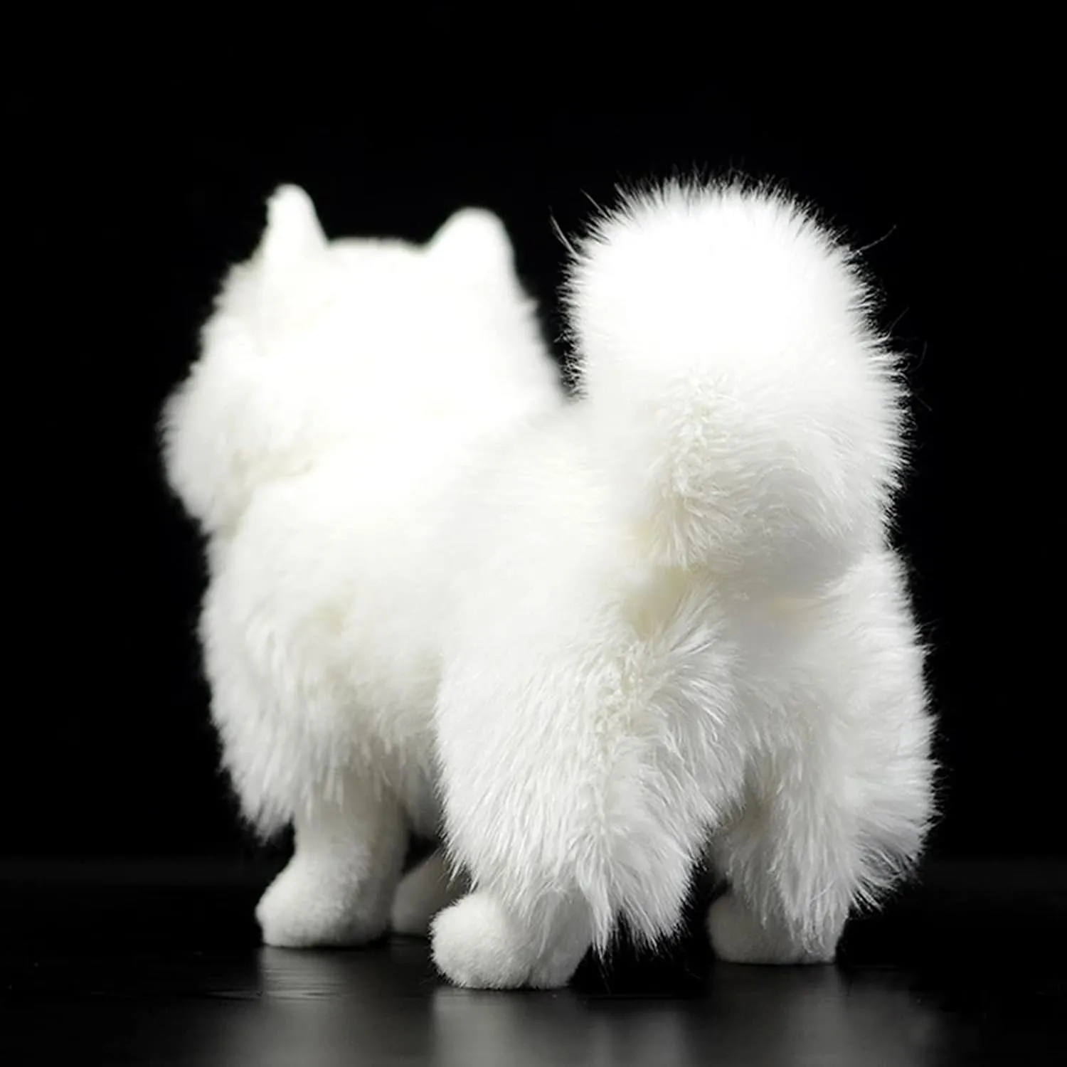 ZHONGXIN MADE Simulation Samoyed Plush Toy - Realistic 12" Standing White Samoyed Pet Dog Stuffed Animal Cute Dog Puppy Model Toy, Unique Plush Gift Collection for Kids Birthday, Home Decor