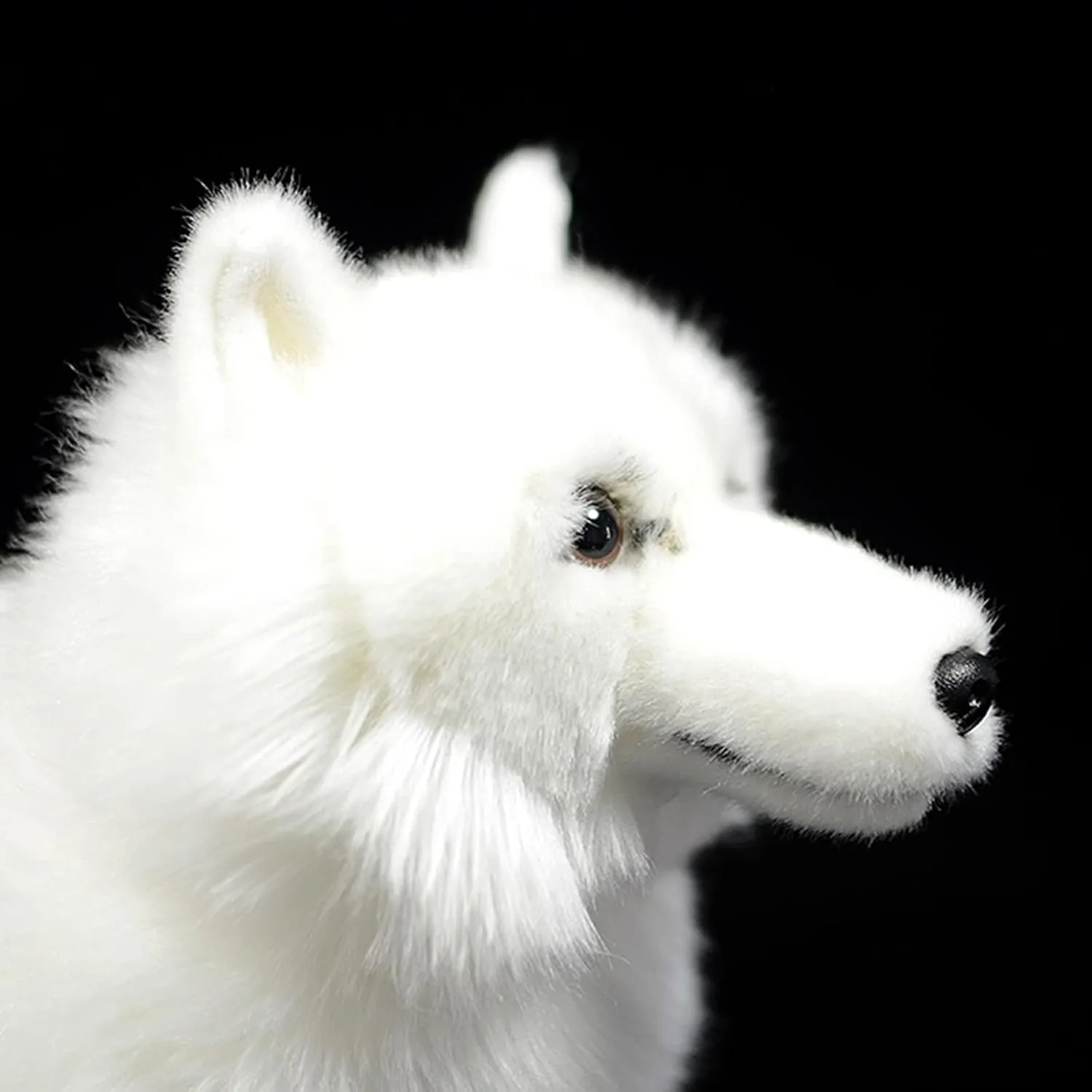 ZHONGXIN MADE Simulation Samoyed Plush Toy - Realistic 12" Standing White Samoyed Pet Dog Stuffed Animal Cute Dog Puppy Model Toy, Unique Plush Gift Collection for Kids Birthday, Home Decor