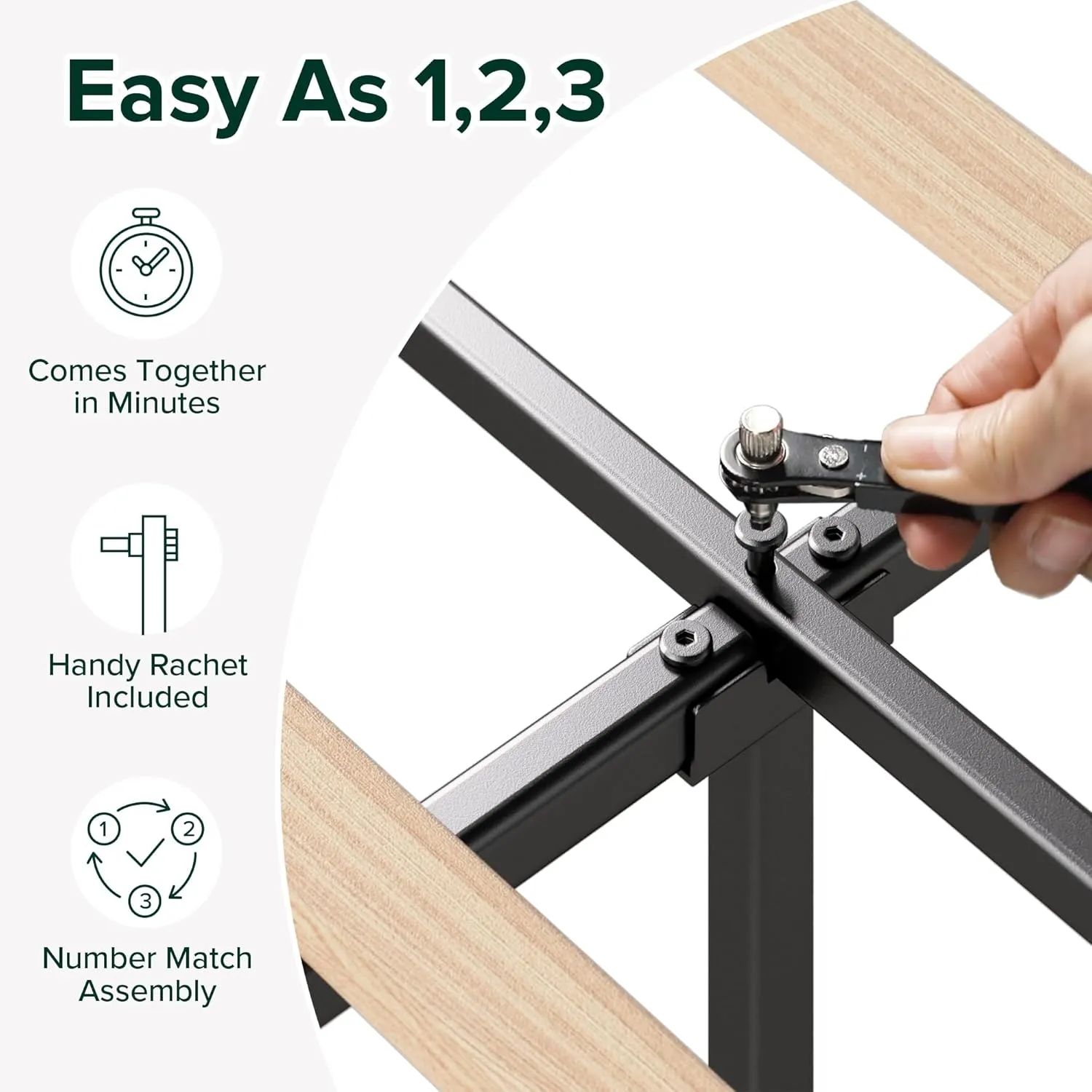 ZINUS Full Maya Upholstered Bed Frame with Asymmetric Headboard, Durable Wooden Slats, Sturdy Framework, Noise Free Sleep, No Box Spring Needed, Easy Assembly, Eco Friendly Packaging, Dark Grey