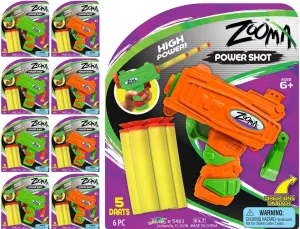 Zooma Mini Foam Dart Gun Pistol Toy (8 Toy Guns for Kids) w/ 5 Refill Soft Bullet Foam Darts. Fake Guns for Kids Toys Boys, Birthday Favors & Party Supplies 5483-8s